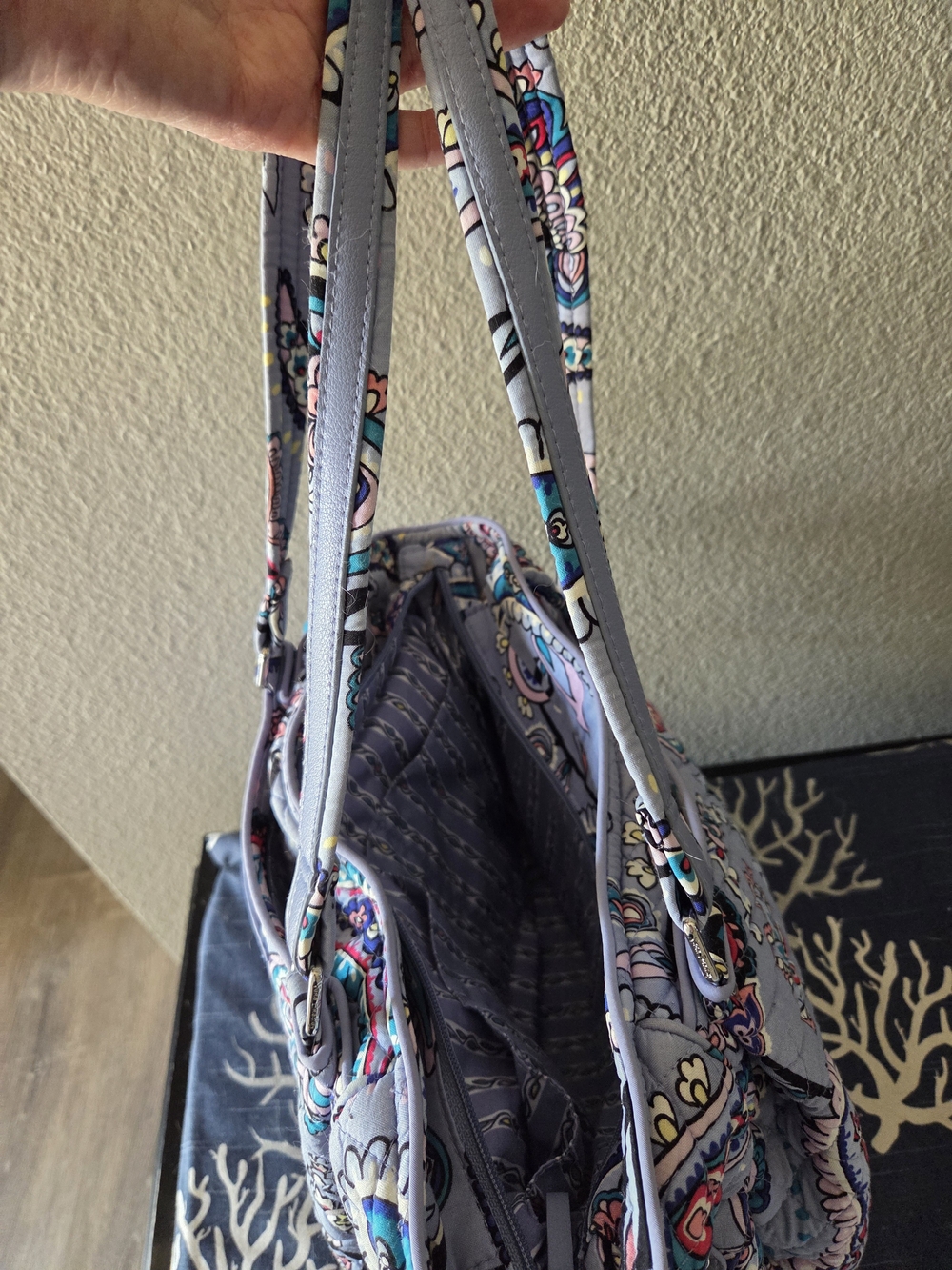 Vera Bradley Quilted Makani Paisley Glenna Satchel - Picture 7 of 10